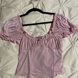 Urban Outfitters Pink Puff Sleeve